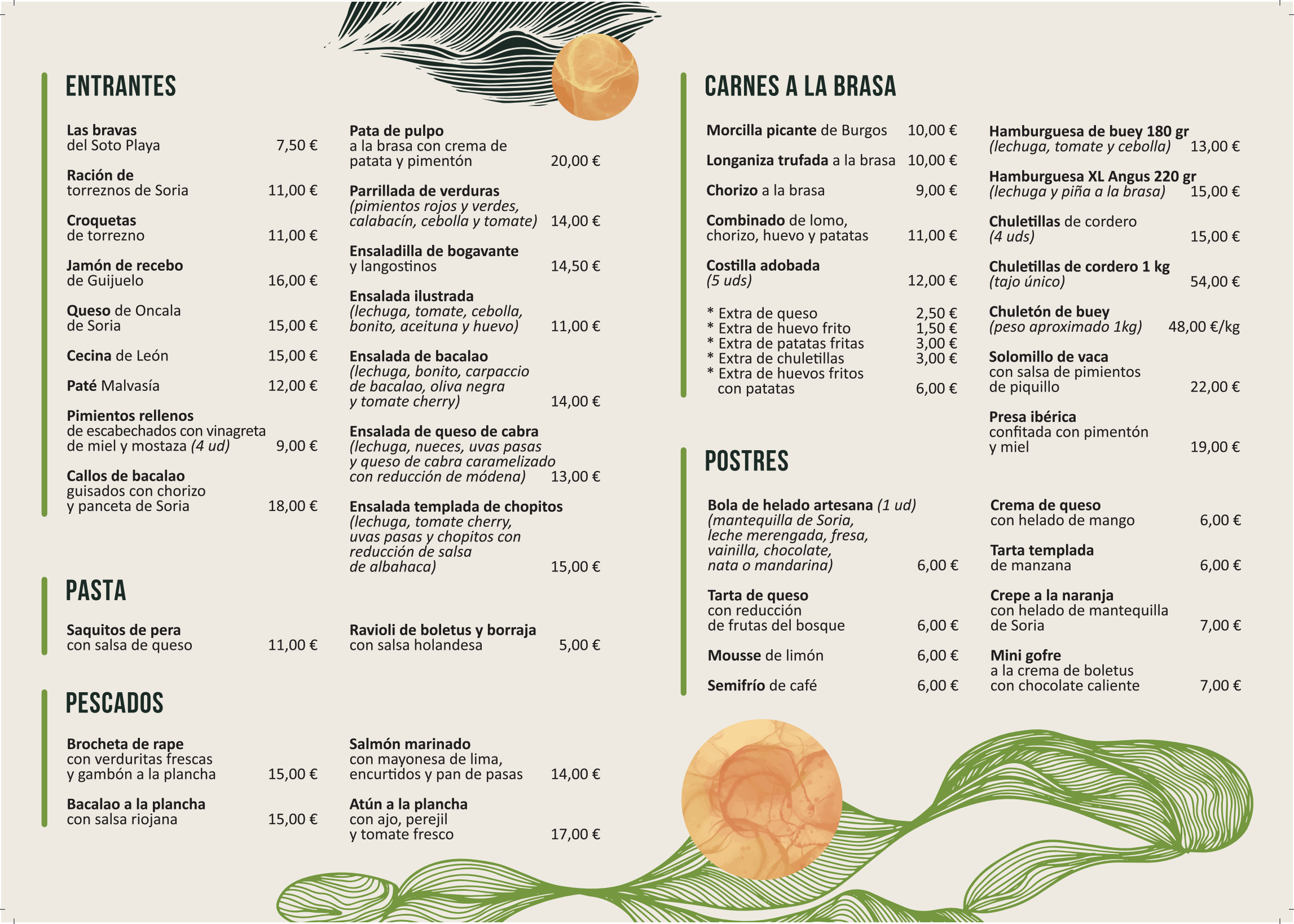 Carta Soto Playa 2026